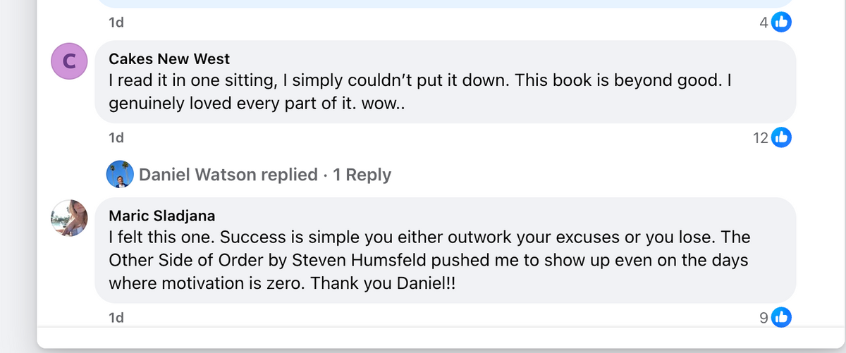 Reader comment screenshot